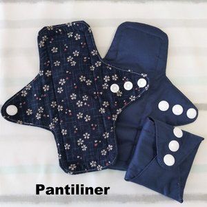 7" cloth menstrual pad (pantiliner) cherry blossom